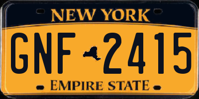 NY license plate GNF2415