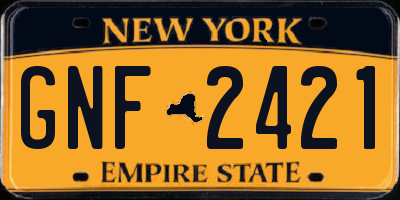 NY license plate GNF2421