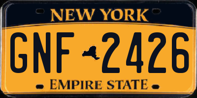 NY license plate GNF2426