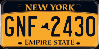 NY license plate GNF2430