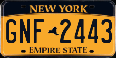 NY license plate GNF2443