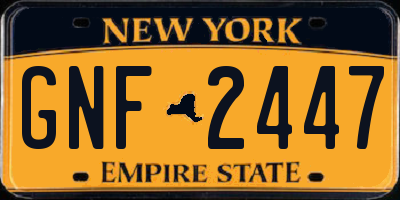 NY license plate GNF2447