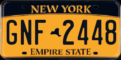 NY license plate GNF2448