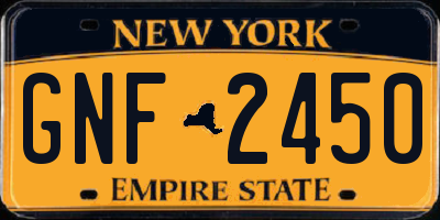 NY license plate GNF2450