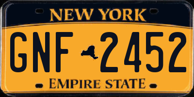 NY license plate GNF2452