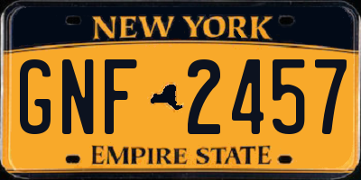 NY license plate GNF2457