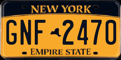 NY license plate GNF2470