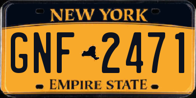 NY license plate GNF2471
