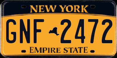 NY license plate GNF2472