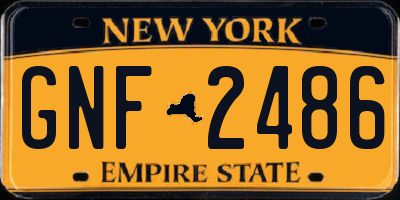NY license plate GNF2486