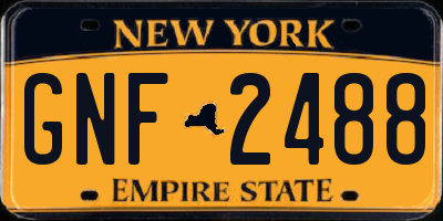 NY license plate GNF2488