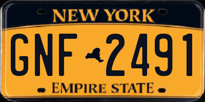 NY license plate GNF2491