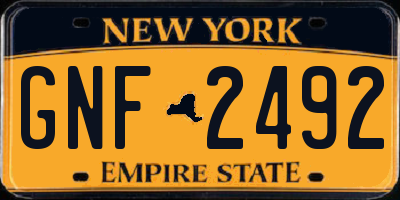 NY license plate GNF2492