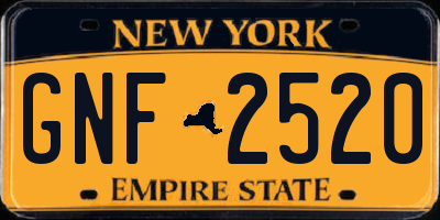 NY license plate GNF2520