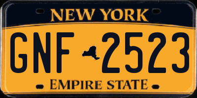 NY license plate GNF2523