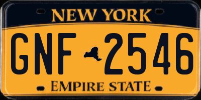 NY license plate GNF2546