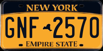 NY license plate GNF2570