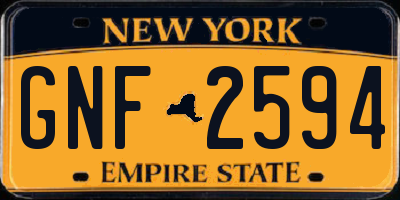 NY license plate GNF2594