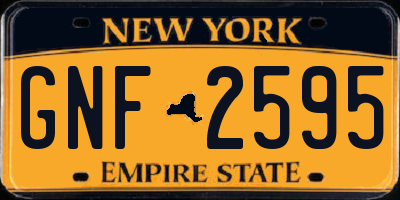 NY license plate GNF2595