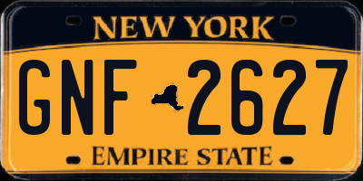 NY license plate GNF2627