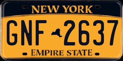 NY license plate GNF2637