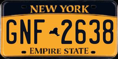 NY license plate GNF2638