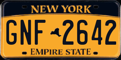 NY license plate GNF2642