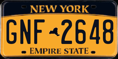 NY license plate GNF2648