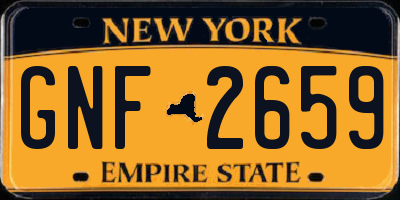 NY license plate GNF2659
