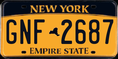 NY license plate GNF2687