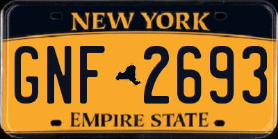 NY license plate GNF2693