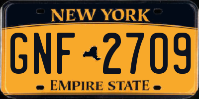NY license plate GNF2709