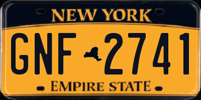 NY license plate GNF2741