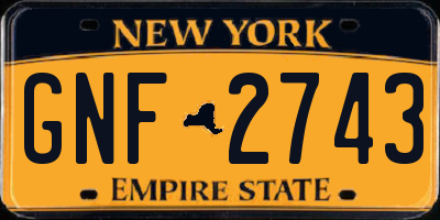 NY license plate GNF2743