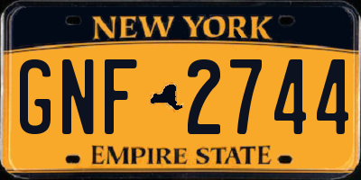 NY license plate GNF2744