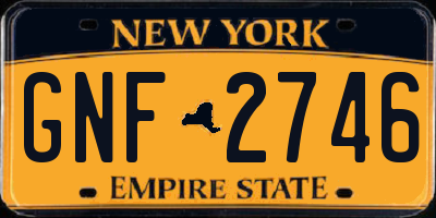 NY license plate GNF2746