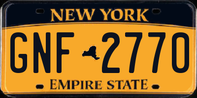 NY license plate GNF2770