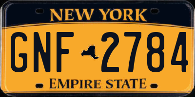 NY license plate GNF2784