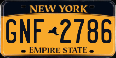 NY license plate GNF2786