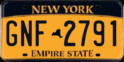 NY license plate GNF2791