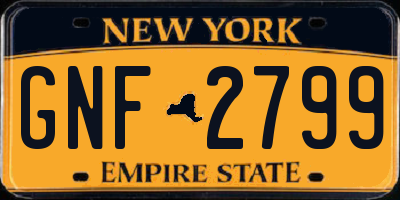 NY license plate GNF2799