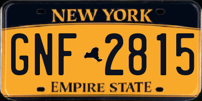 NY license plate GNF2815