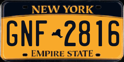 NY license plate GNF2816