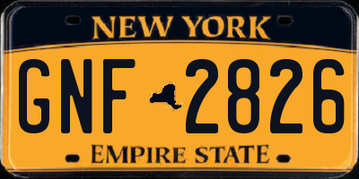 NY license plate GNF2826
