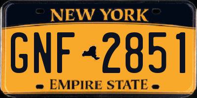 NY license plate GNF2851