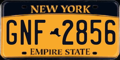 NY license plate GNF2856