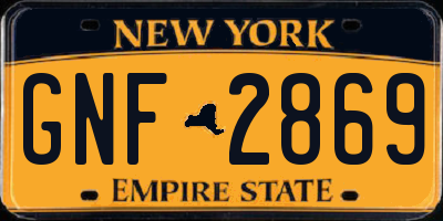 NY license plate GNF2869