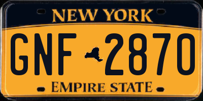 NY license plate GNF2870