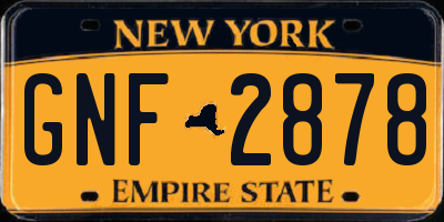 NY license plate GNF2878