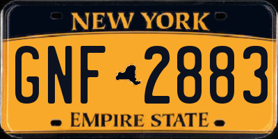 NY license plate GNF2883